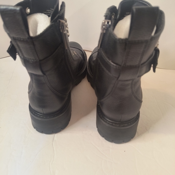 Karl Lagerfeld Black Combat Boots with Clear Accents - Picture 5 of 7